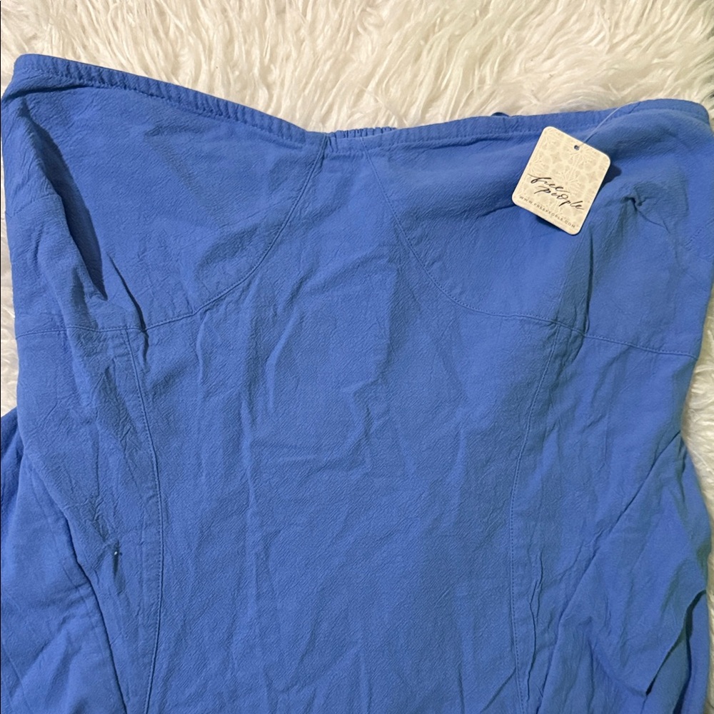 Free People Vibrant Blue Strapless Midi Dress